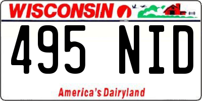 WI license plate 495NID