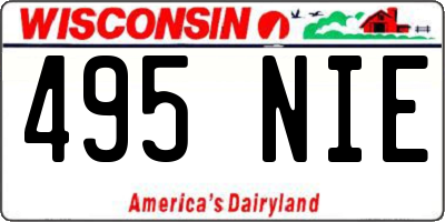 WI license plate 495NIE