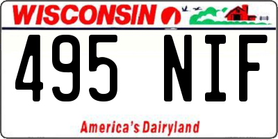 WI license plate 495NIF