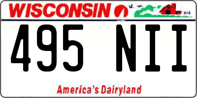 WI license plate 495NII