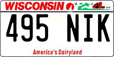 WI license plate 495NIK