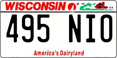 WI license plate 495NIO