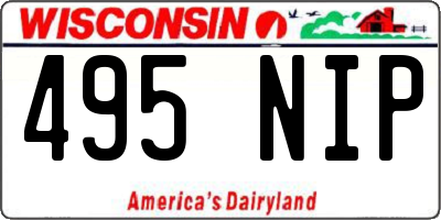 WI license plate 495NIP