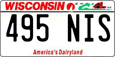 WI license plate 495NIS