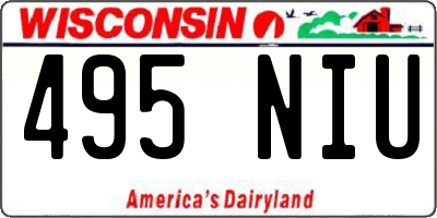 WI license plate 495NIU