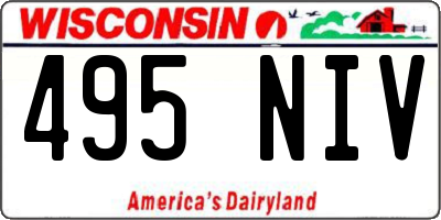 WI license plate 495NIV
