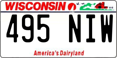 WI license plate 495NIW