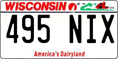 WI license plate 495NIX