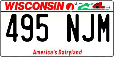WI license plate 495NJM