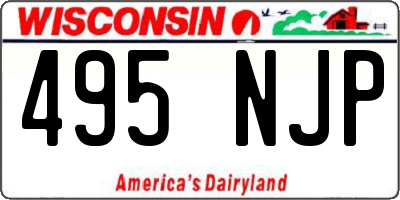 WI license plate 495NJP