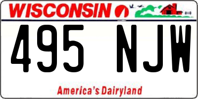 WI license plate 495NJW