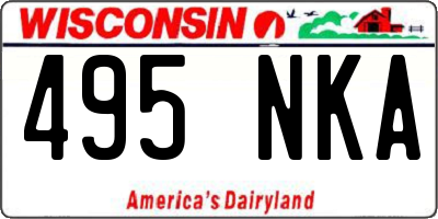 WI license plate 495NKA
