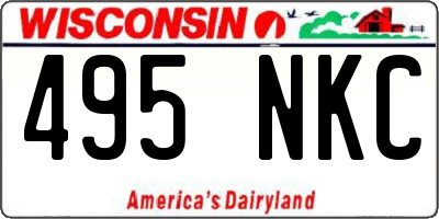 WI license plate 495NKC