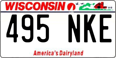 WI license plate 495NKE