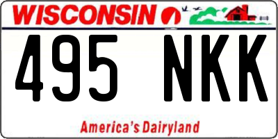 WI license plate 495NKK