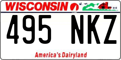 WI license plate 495NKZ
