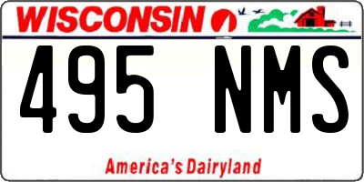 WI license plate 495NMS