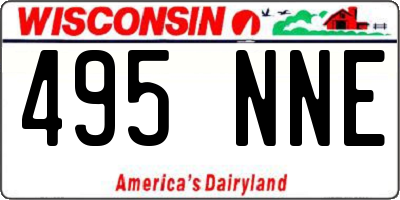 WI license plate 495NNE