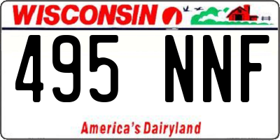 WI license plate 495NNF