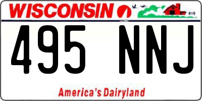 WI license plate 495NNJ