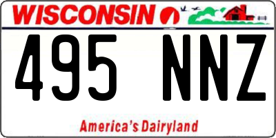 WI license plate 495NNZ