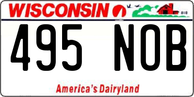 WI license plate 495NOB