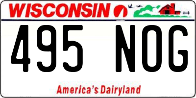 WI license plate 495NOG