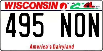 WI license plate 495NON