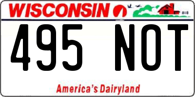WI license plate 495NOT