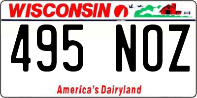 WI license plate 495NOZ