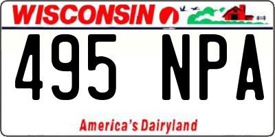 WI license plate 495NPA