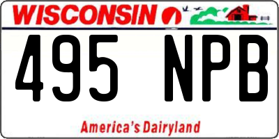 WI license plate 495NPB