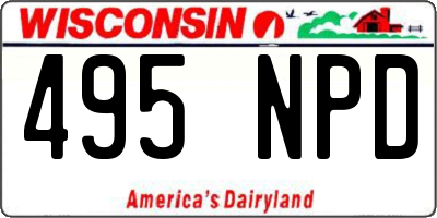 WI license plate 495NPD