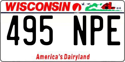 WI license plate 495NPE
