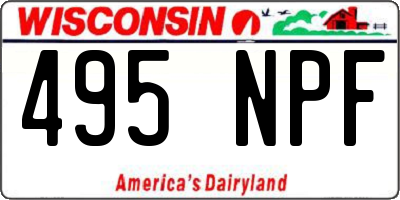 WI license plate 495NPF