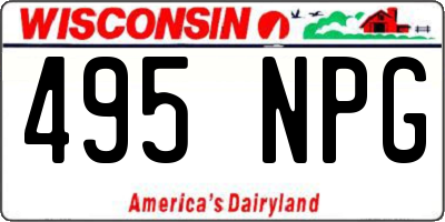 WI license plate 495NPG