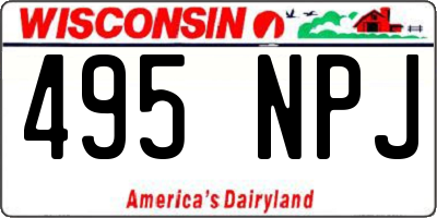 WI license plate 495NPJ