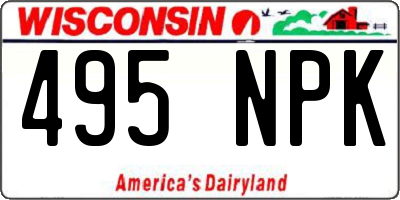 WI license plate 495NPK