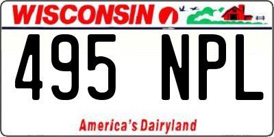 WI license plate 495NPL