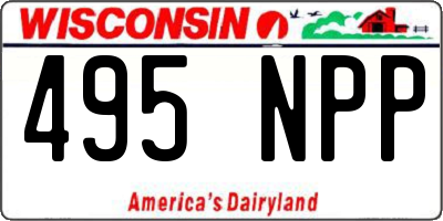 WI license plate 495NPP