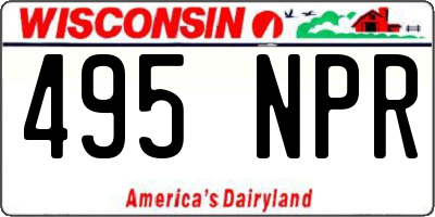 WI license plate 495NPR