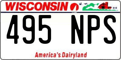 WI license plate 495NPS