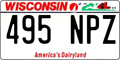 WI license plate 495NPZ