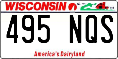 WI license plate 495NQS