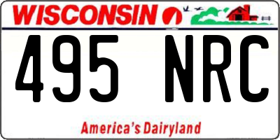 WI license plate 495NRC