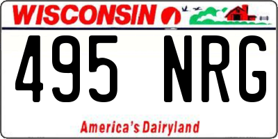WI license plate 495NRG