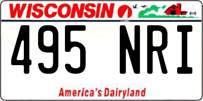 WI license plate 495NRI