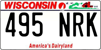 WI license plate 495NRK