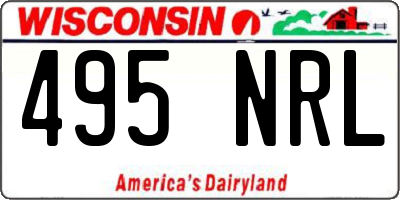 WI license plate 495NRL