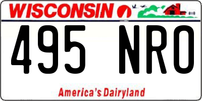 WI license plate 495NRO